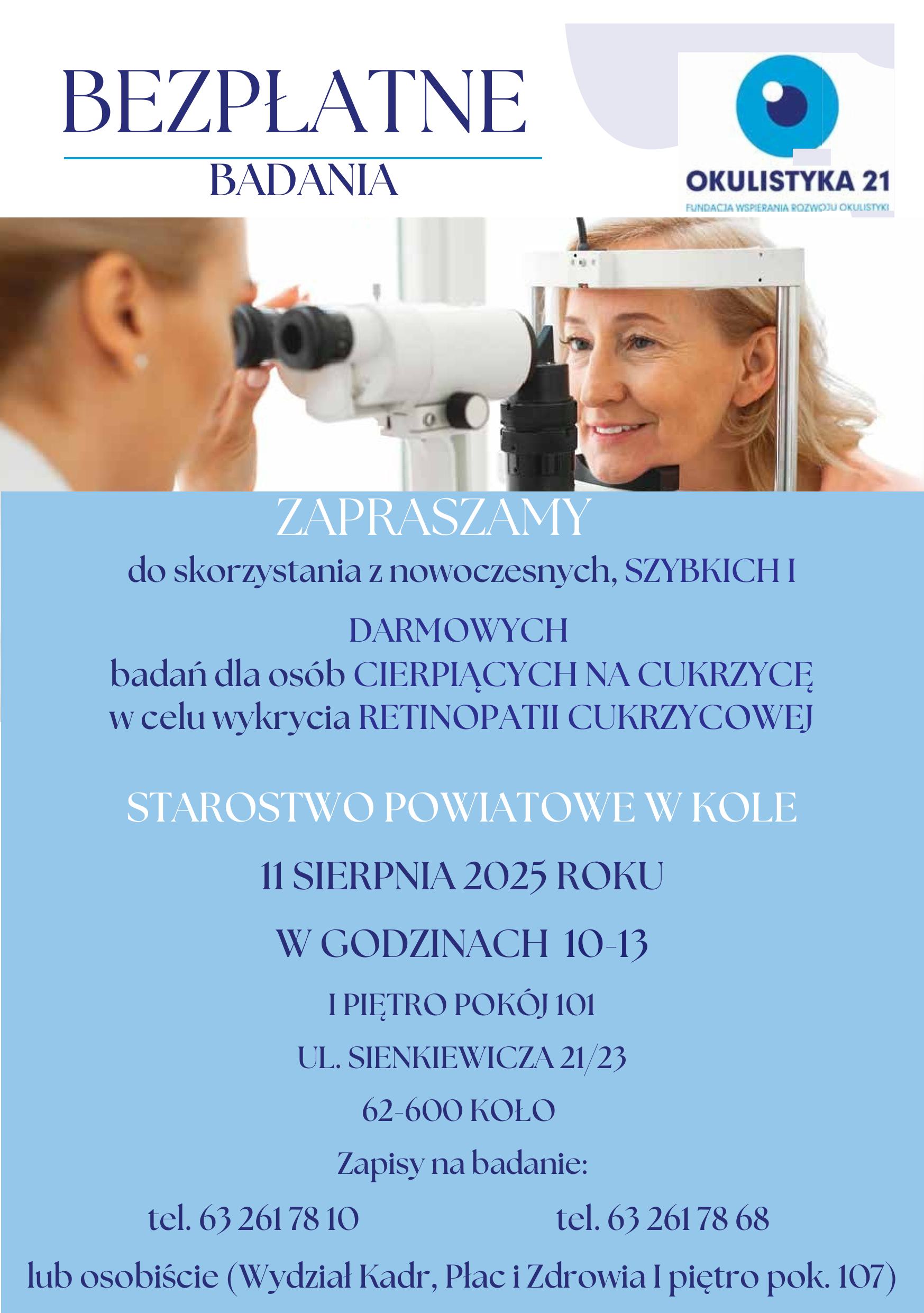 DARMOWE BADANIA NA CUKRZYCĘ