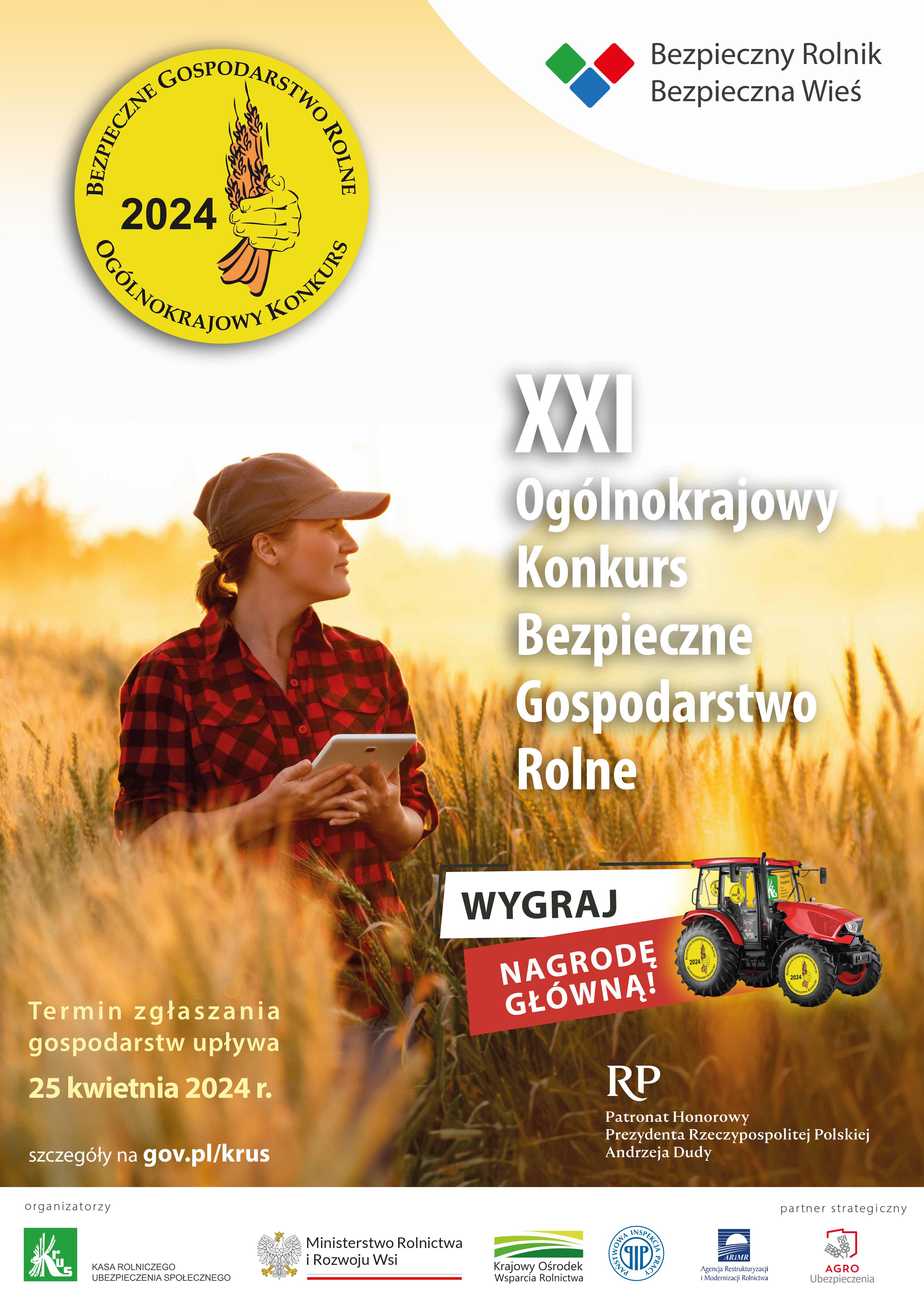 Zdjęcie do KRUS - XXI Ogólnokrajowy Konkurs Bezpieczne Gospodarstwo Rolne 