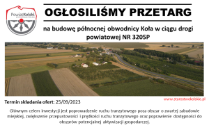 Zdjęcie: Powiat Kolski ogłosił przetarg na budowę obwodnicy m. Koła