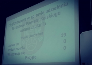 Zdjęcie: Zarząd Powiatu Kolskiego z wotum zaufania za 2021 rok.
