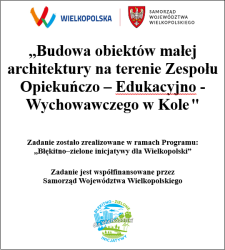 Zdjęcie: Budowa obiektów małej architektury na terenie Zespołu Opiekuńczo – Edukacyjno - Wychowawczego 