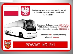 Zdjęcie: Powiat Kolski kolejny rok z dofinansowaniem z Funduszu Rozwoju Przewozów Autobusowych