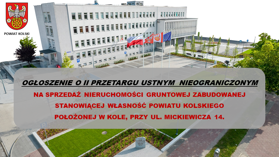 Zdjęcie do OGŁOSZENIE  O II PRZETARGU USTNYM NIEOGRANICZONYM